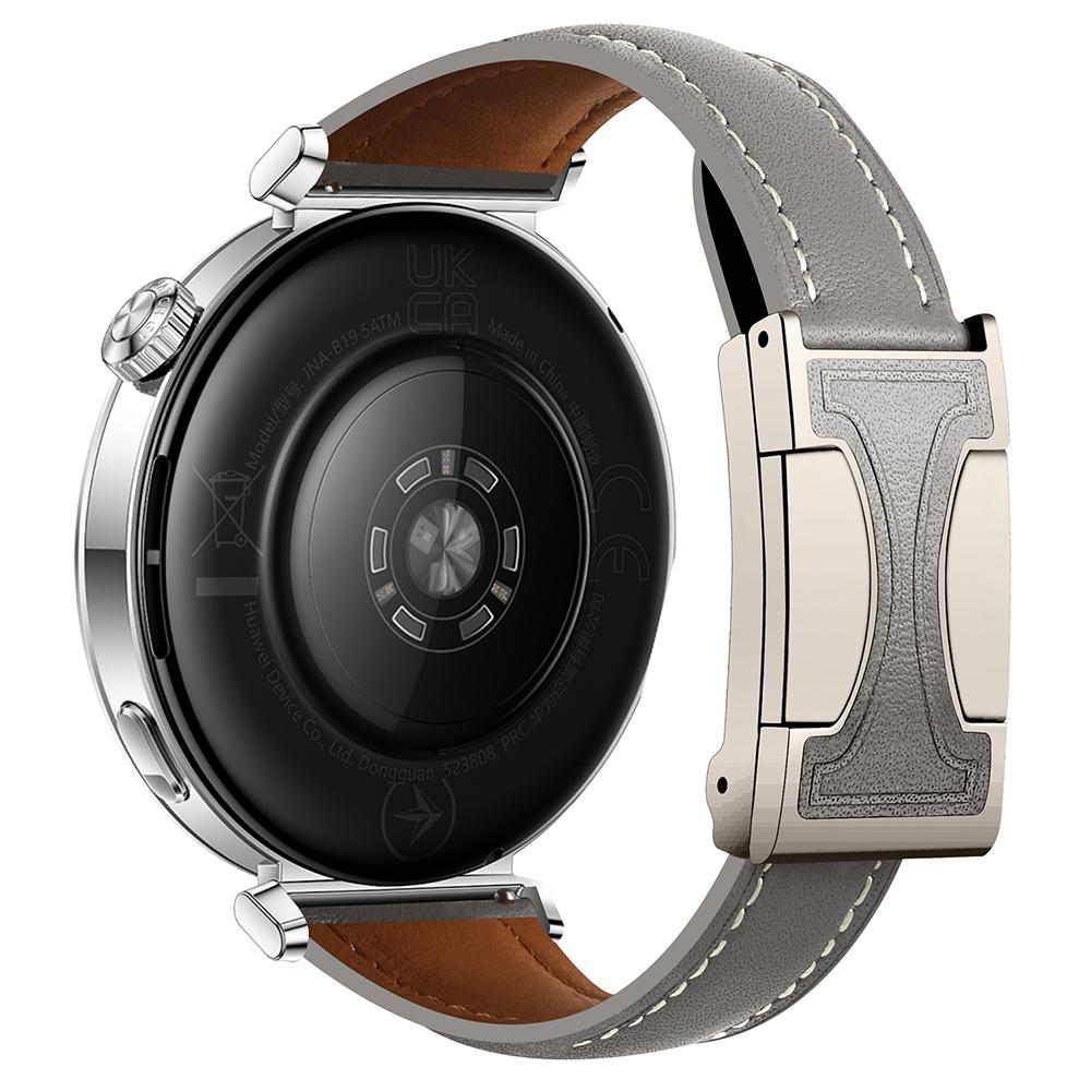 

22mm Genuine Cow Leather Strap for Huawei Watch GT 5 Pro 46mm/GT 5 46mm/GT 4 46mm Flat Texture Magnetic Buckle Watch Band B