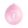 Unique Party Happy 1st Birthday Latex Balloons (Pack of 10)