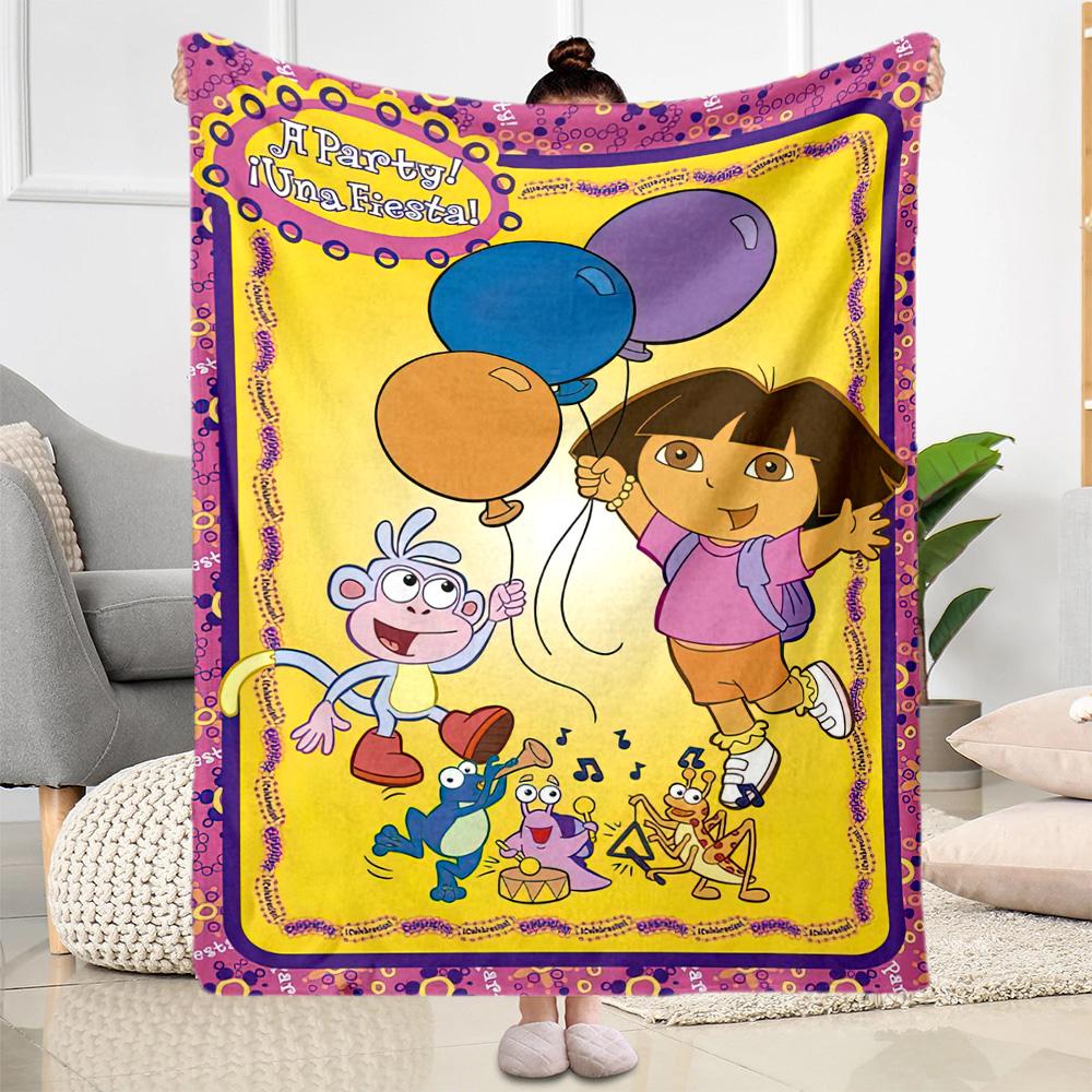 Dora Explorer Blanket Soft & Cozy Suitable for Chair Picnics Office Chair for All Occasions Modern Suitable for Gifting Relatives and Friends