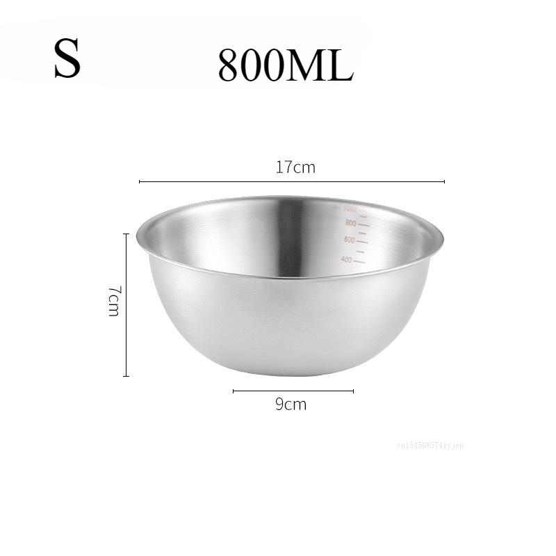 

17/19/24.5CM Stainless Steel Salad Bowl with Scale for Food Storage Egg Flour Mixing Basin Fruit Vegetable Noodle Container