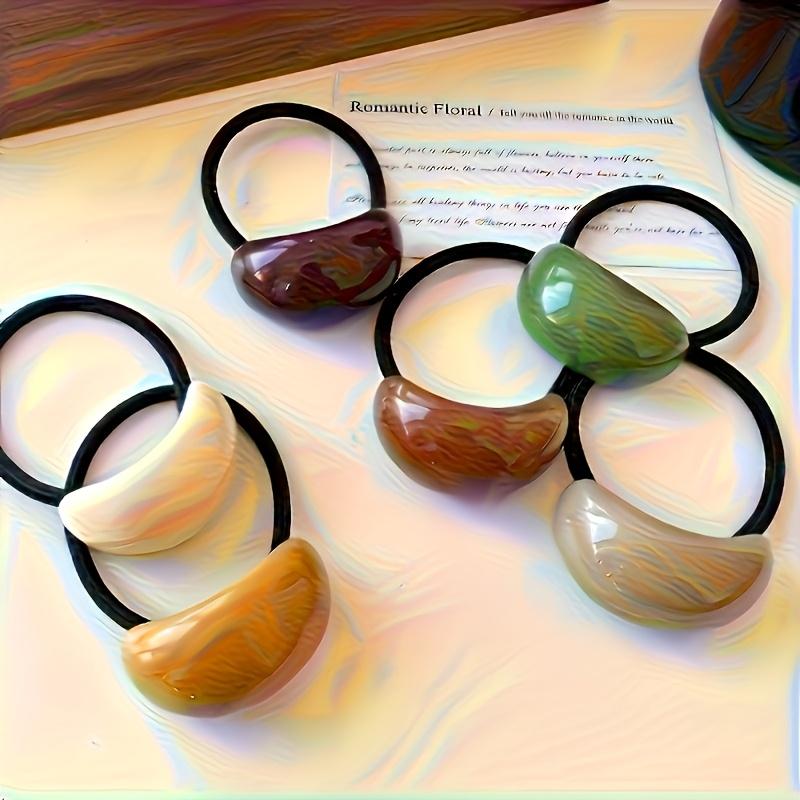 Vintage French-Inspired High-Elasticity Hair Ties for Women - Elegant Solid Color Ponytail Holders, Durable & Comfortable Hair Accessories