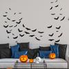 12/24/36/48/60Pcs New Halloween 3D Lighted Bats Wall Stickers Halloween Party DIY Decorative Horror Bats Removable Stickers