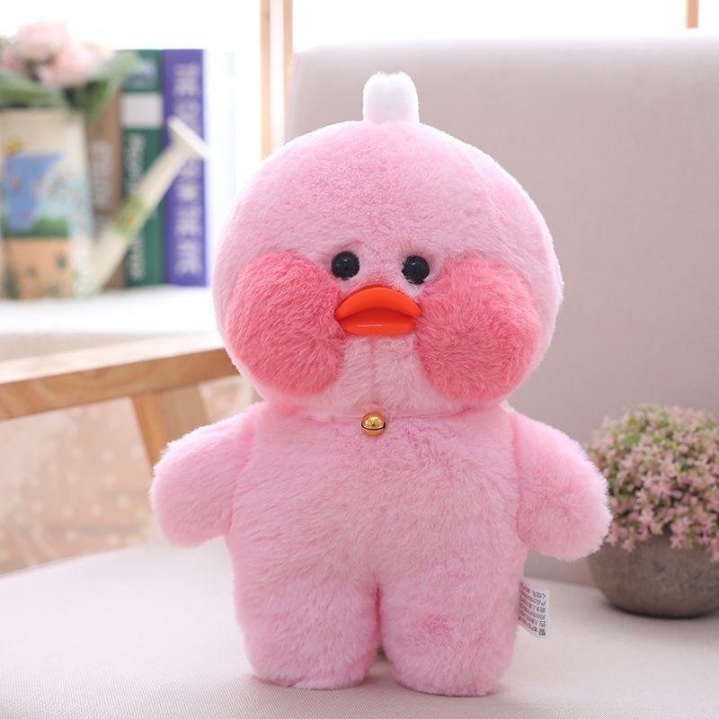 30cm Cartoon Cute Cafe Duck Plush Toy Stuffed Soft Plush Duck Doll Animal Pillow Birthday Gift for Kids Children