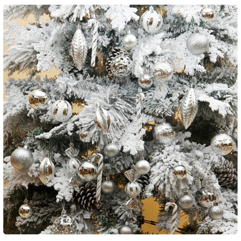 40pcs Durable Christmas Tree Balls Decoration Set Plastic Christmas Baubles Ornaments In Various Colors Ornaments