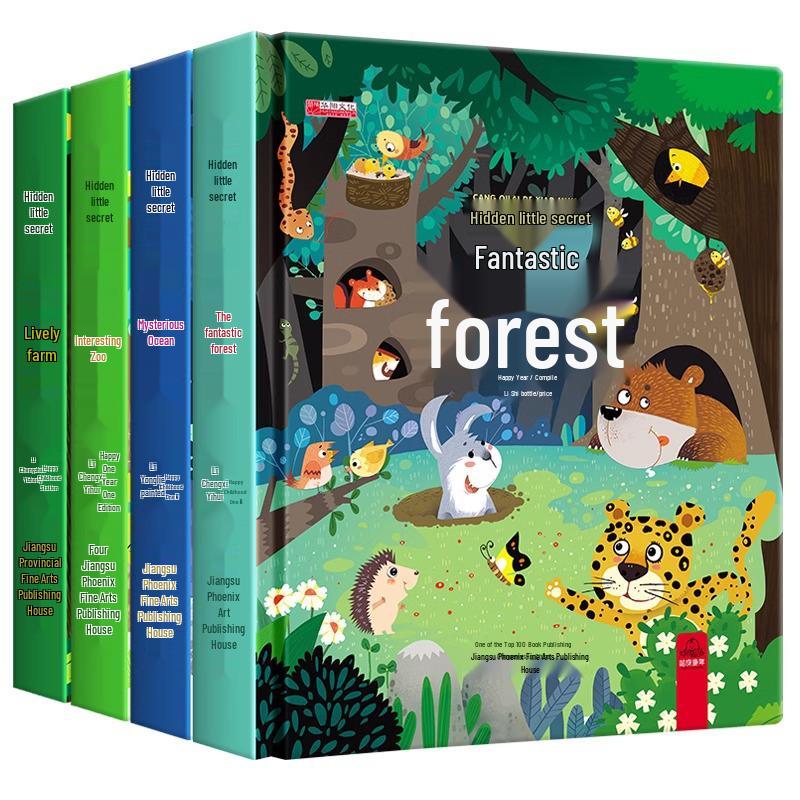 Hidden Secrets: 4-Volume 3D Pop-Up Children s Storybook with Scene Recognition & Lift-the-Flap Experience