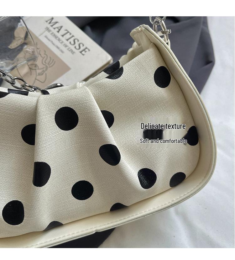 Niche Color Block Polka Dot Dumpling Bag: Trendy 2026 Crossbody for Versatile Women's Fashion and Commute