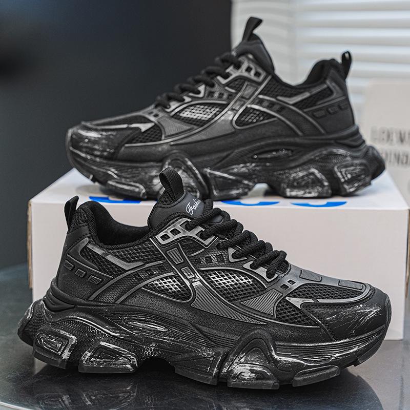 

Men s shoes casual versatile autumn dad shoes fashion platform ins breathable sports shoes trendy shoes student height-increasing shoes 44 чорний