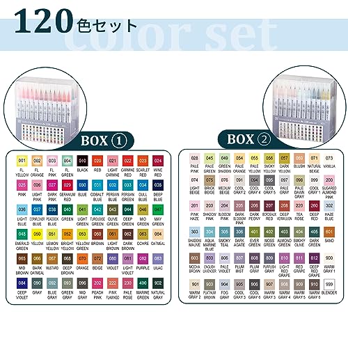 Kuretake Zig Clean Color Real Brush sada 120 barev, fixy se štětcovým hrotem, pro profesionály a umělce, pro vybarvování, kreslení, kaligrafii, písmo, Mad