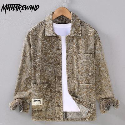 Jaro Podzim Nové Džínové Košile s Dlouhým Rukávem pro Muže Módní Pánské Streetwear Těžké Džínové Topy Bavlna Volné Tištěné Košile Vintage Oblečení