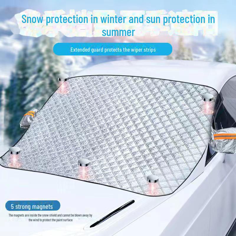Winter Car Windshield Cover - Thickened Anti-Frost & Anti-Freeze, Sunshade & Anti-Snow Block with Magnet Suction