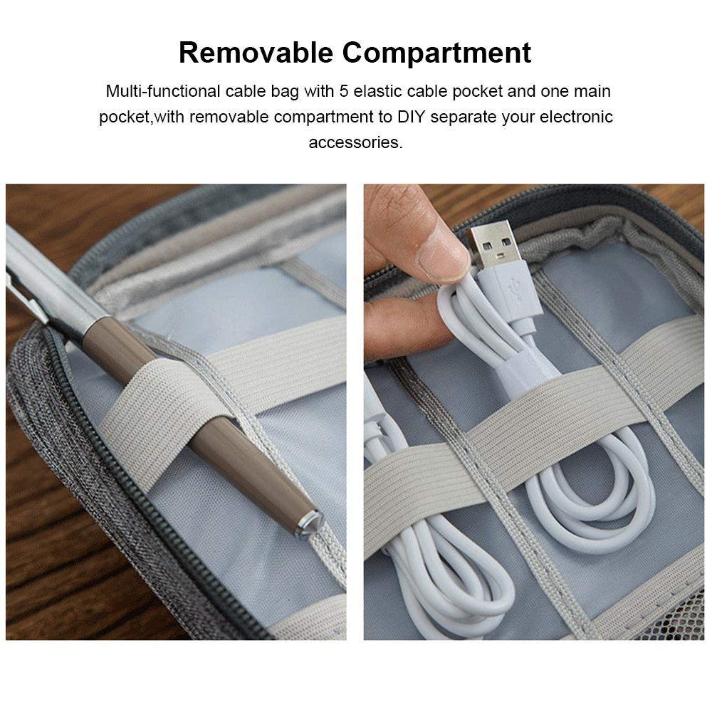 Grand Sac Organisateur de Câbles Portable Étanche Oxford Organisateur Électronique Étui de Voyage Durable