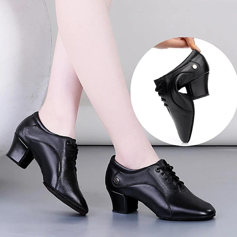 

Dance sneakers for woman jazz shoes Leather Modern Outsole Dance Sneakers Breathable Lightweight Dancing shoes for women 34