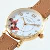 Calico Cat Beckoning Cat Genuine Leather Wristwatch, Beige