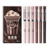 Coffee Theme Liquid Gel Pens, 6 Pieces Cute Coffee Pens, 0.5mm Fine Point