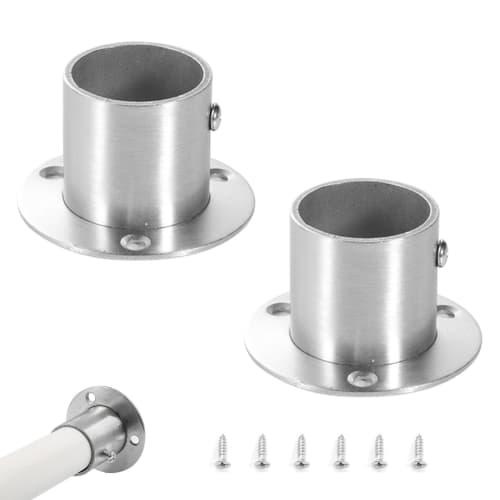 Flange Socket Bracket Support for Wardrobe Rails, Stainless Steel, Hanging Rod Holder, Welded Neck Flange, Wall-Mounted Hanging Rod Support, Pipe Supp