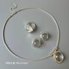 Original Designed Luxe Niche Aesthetic Matching Jewelry Set,  Necklace Stud Earrings and Finger Ring for Women