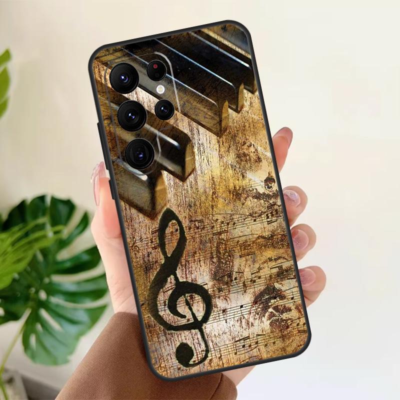 Musical Music Note Soft Case For Samsung Galaxy S25 S21 S22 S23 S24 Ultra S9 S10 Plus S20 FE S24 FE Phone Cover