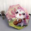 1pc Cute Axolotl Playing Guitar Automatic Opening and Closing Umbrella - Small Umbrella Suitable for Various Occasions, Portable 3-Fold Smal