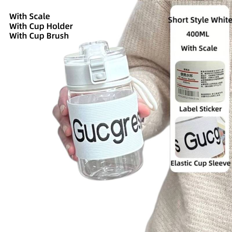 

Пластиковый набор спортивных бутылок для воды с мерной шкалой, студенческая кружка для кофе, чая, подарочная чашка 400ML