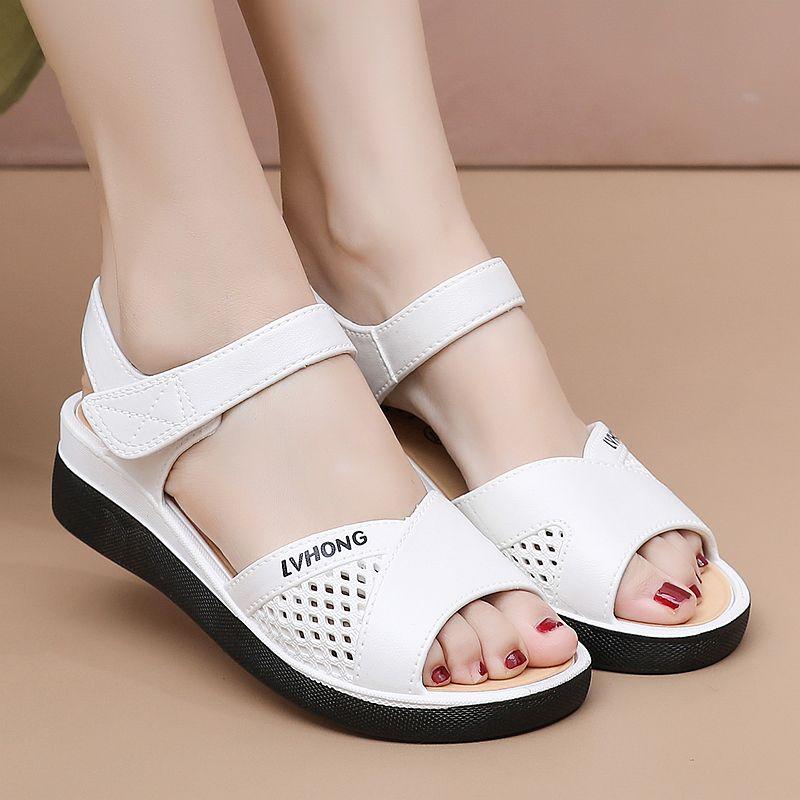 New Slope Heel Comfortable Sandals for Women Mom's Summer Fashion Non Slip Sandals