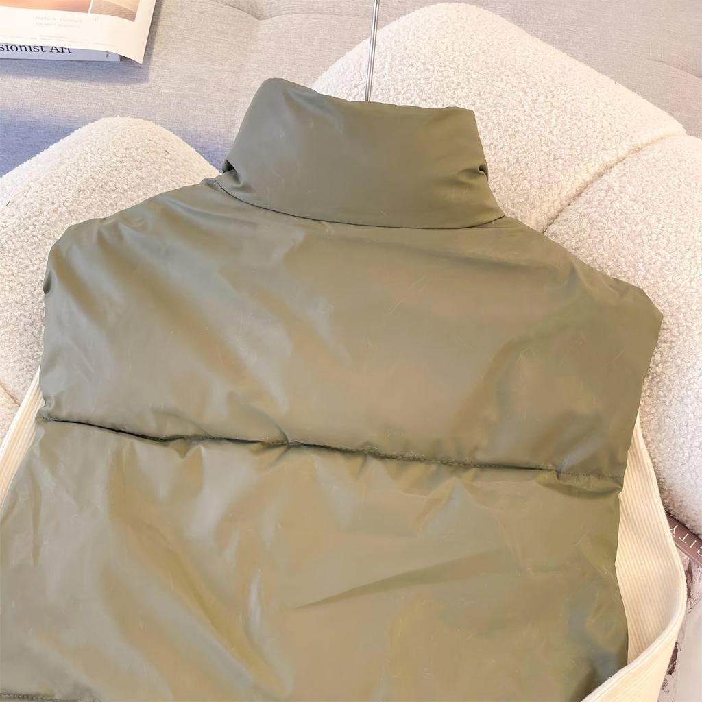 Plus-Size Women's Slimming Cotton Vest - Autumn/Winter Fashion, Versatile Sleeveless Outerwear.