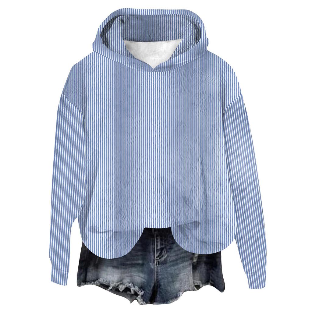 Women's Hooded Long Sleeve Printed Flannel Top Hooded Sweatshirt
