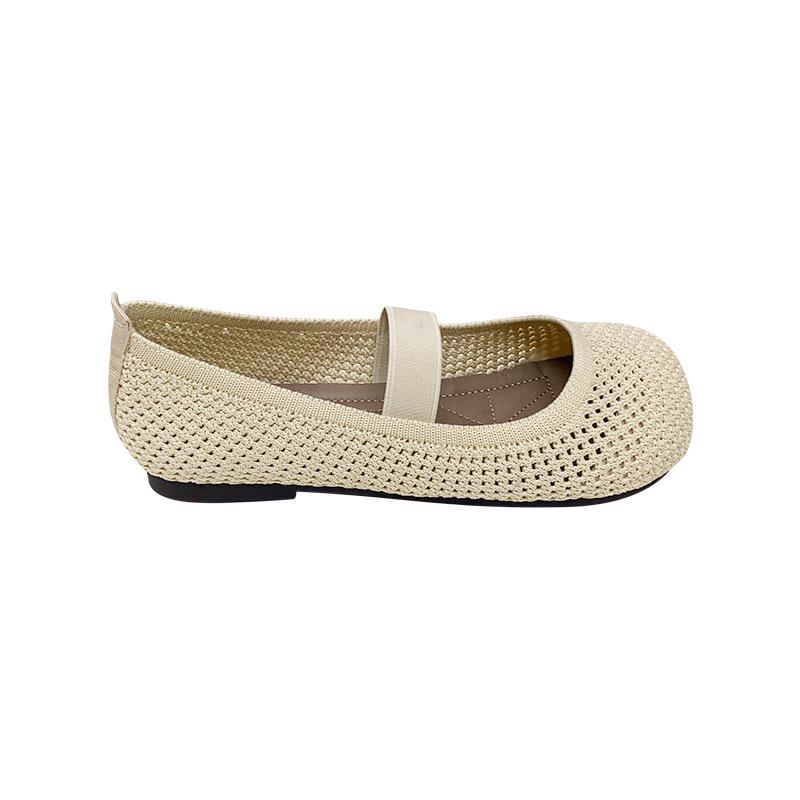 Slip-On Women's Breathable Knit Loafers – Solid Color, Soft Sole, Comfortable for Spring & Summer Driving