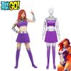 Lebendige Teen Titans Starfire Cosplay-Kostümperücke für Erwachsene, perfekt für Halloween, Maskenball und Comic Con