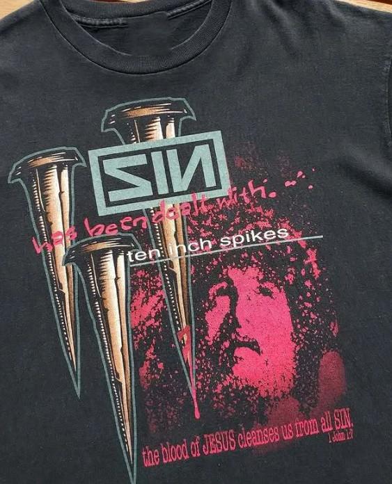 

90 s Nine Inch Nails x Jesus Parody Black Short Sleeve Unisex Shirt S-4XL L