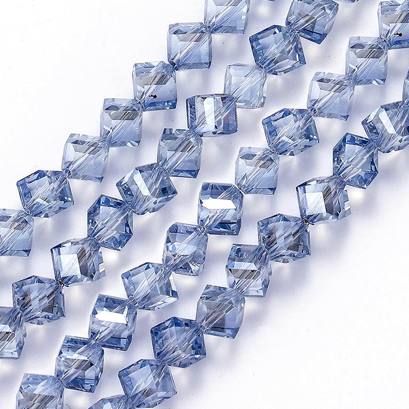 4-8mm Cube Crystal Glass Beads for Jewelry Making Faceted Square Crystal Glass Beads for Bracelet Earring Necklace DIY Craft