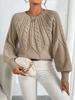 Women'S Chunky Sweater - Beige/Neutral-Toned Sweater for Fall/Winter, Cozy Sweater for Everyday & Formal Outfits, Women'S Sweater Clothing