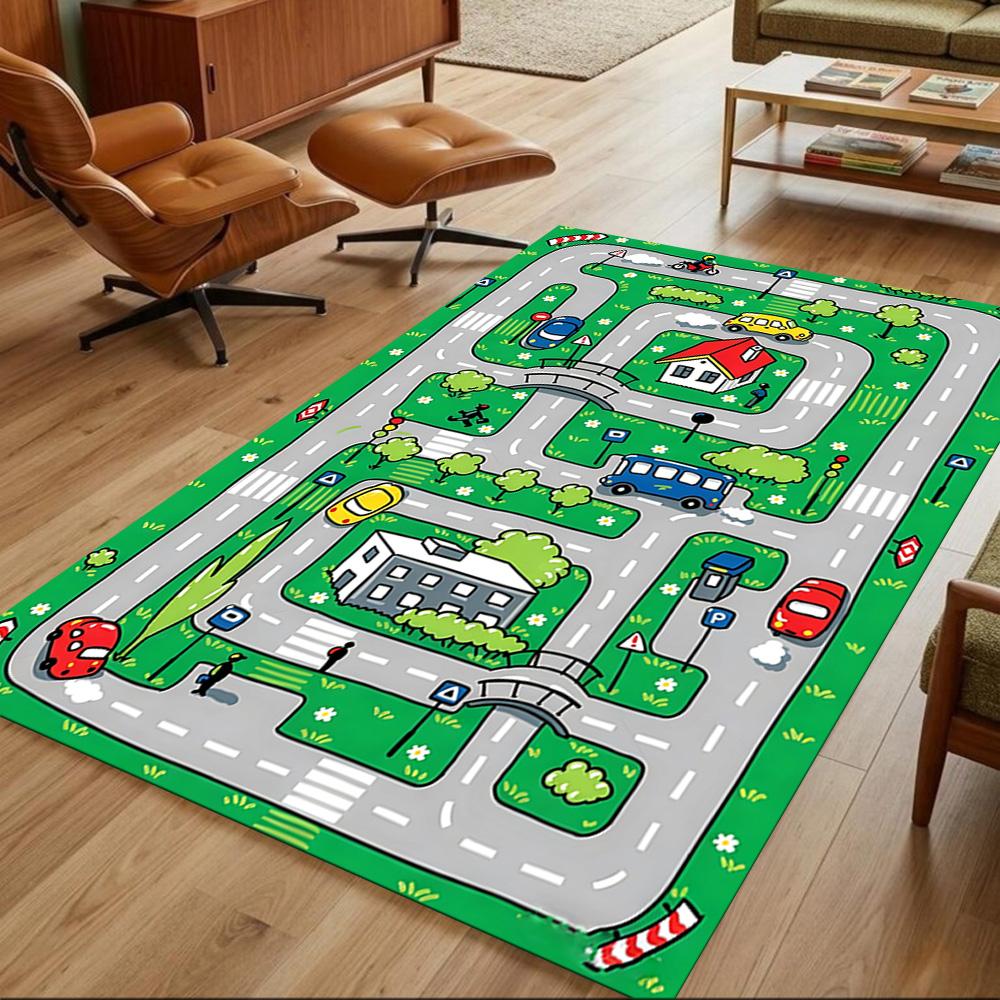 City Adventure Playground Non-Slip Home Carpet Design for Office Decor Living Room Bedroom Gift