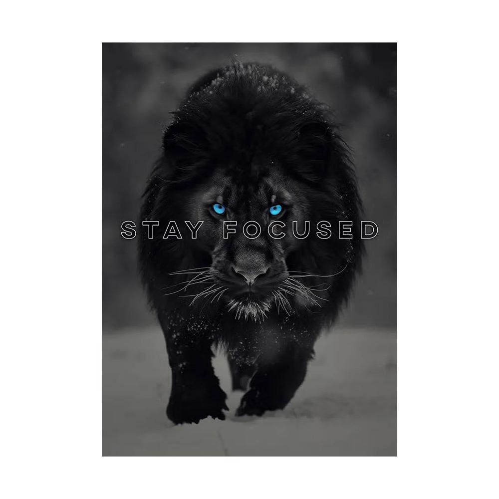 Citazioni Motivazionali Conquista Focus Pittura su Tela Leone Tigre Leopardo Animali Feroci Poster Stampa Muro Soggiorno Decorazioni per la Casa