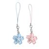 Colorful Resin Cherry Blossom Mobile Phone Lanyard Keychain for Women INS Bag Pendant Hanging Ornament DIY Backpack Charm Gift