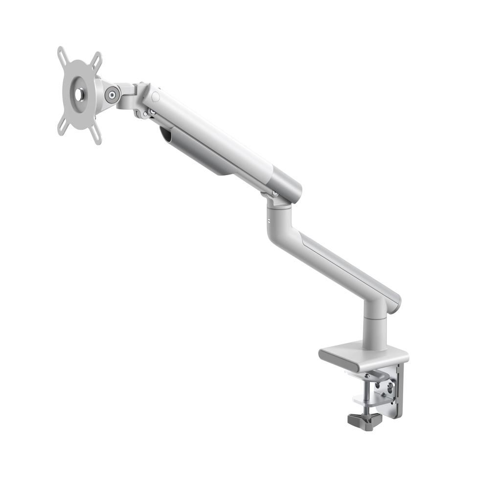 Alterzone Single Monitor Display VESA inch Quick Mechanical White USB Arm, Arm, 75x75/100x100, 17-32 compatible, Release, Spring, Steel, (No Port)