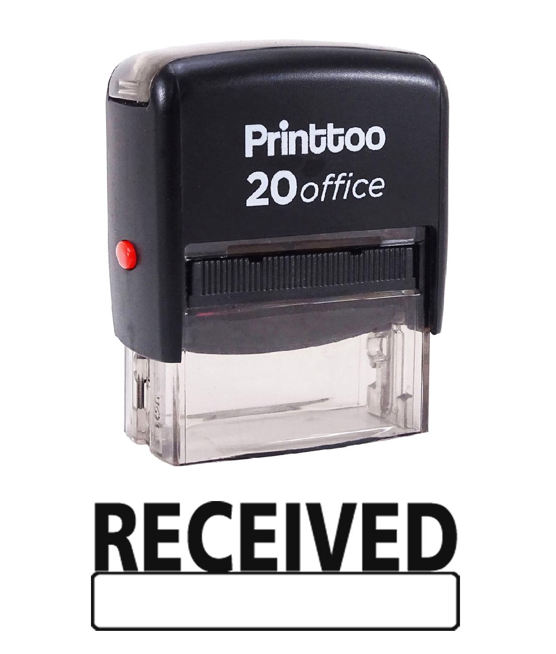 

Printtoo Self Inking Rubber Stamp Office Канцелярские принадлежности ПОЛУЧЕНЫ на заказ 14 mm x 38 mm (Approx) красный