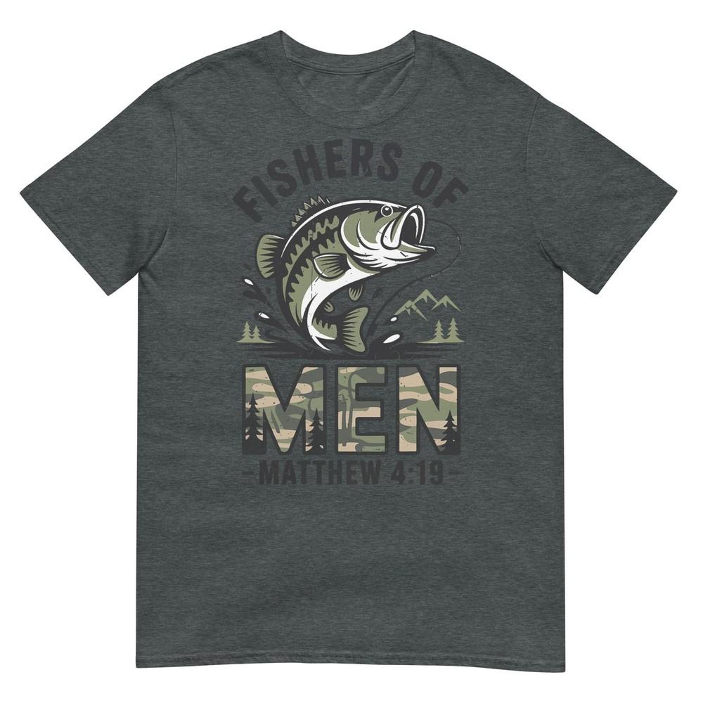 Youth Fisher Of Unisex Christian Fishing Bible Camo Bass Fish Tshirt