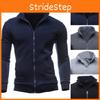 Men's Winter Zip Up Jacket With Stand Collar Ideal For Gym And Outdoor Activities
