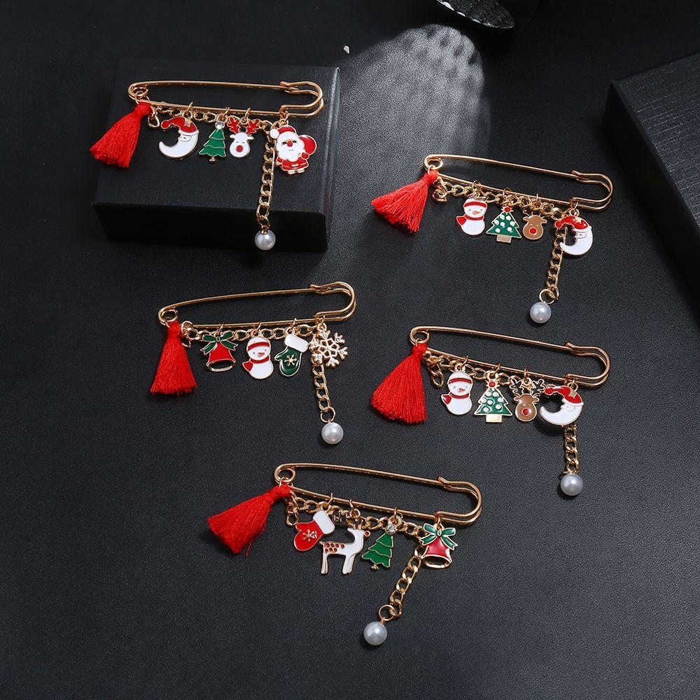 Jewelry Clothing decor Tassel Xmas Costumes Christmas Brooch Santa Claus Badge Pins