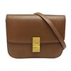 [Pre-Owned] Classic Box Gold Buckle Polished Calfskin Tofu Square Crossbody Shoulder Bag Medium - Good #DBQUVW
