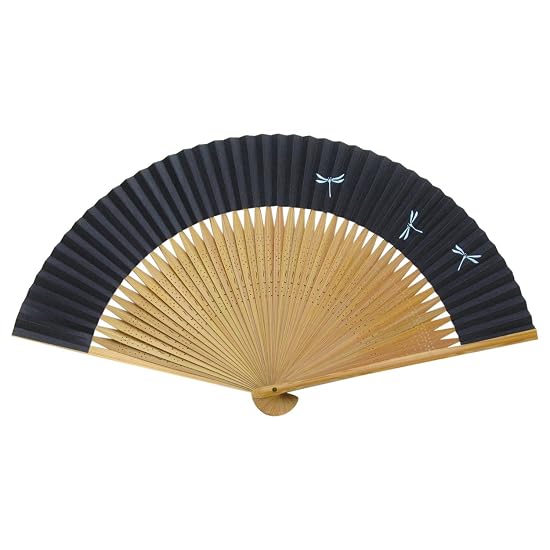 Kyoto Folding Fan, Dragonfly, Made In Japan, Hand-painted, Men's Fan, Kyoto, Men's, Paper Fan, Doubl