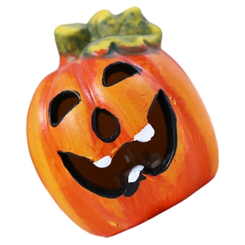 Ceramic Pumpkins Night Light Hollowed Pumpkins Lamp Halloween Decoration For Indoor and Outdoor Party Tabletop Display