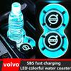 7barevné LED světlo do držáku na nápoje v autě Svítící podtácek Podložka pod hrnek na vodu pro Volvo V50 XC60 V40 XC90 S60 XC40 V60 V70 S90 Olestar AWD T6