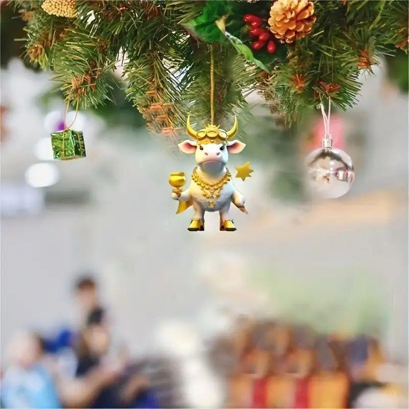 

Красочные мультяшные животные корова елочные подвески для радостного декора в помещении 4