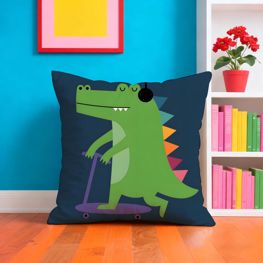Geometric Animal Pattern Pillow Case Pillow Case Plush Fabric Soft Double Sided Print Home Sofa High Quality Cushion