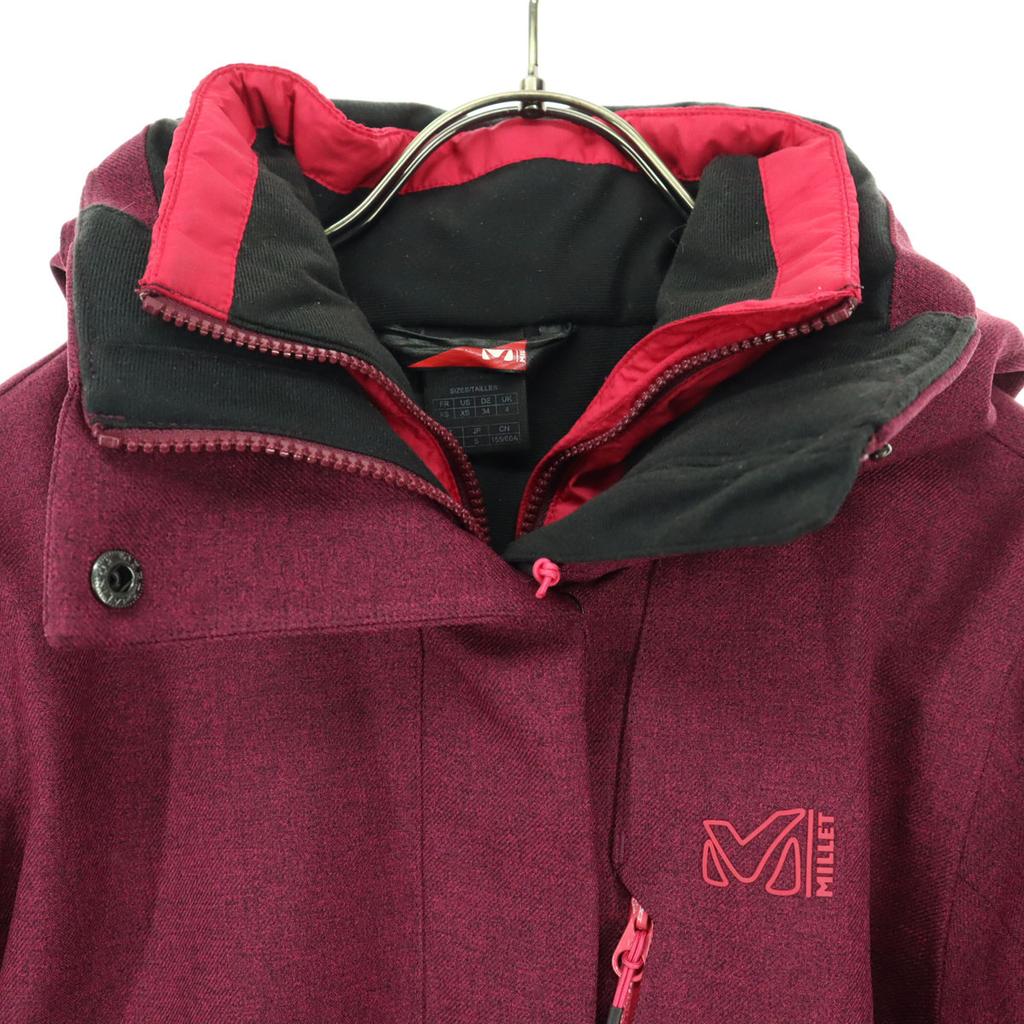 Millet One Point Logo Long Sleeve 3way Mountain Parka XS Red Women Used