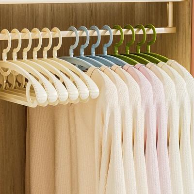 5pcs Adult Wide Shoulder Thickened Non-slip Clothes Hanger Household Clothes Rack Clothes Drying Rack Plastic Clothes Hanger