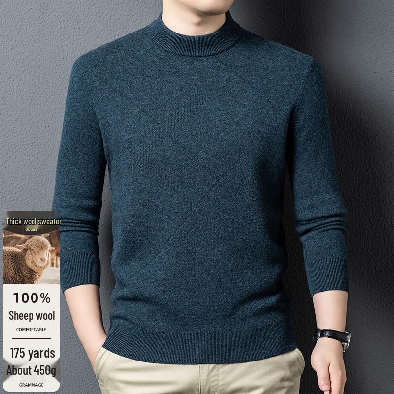 

Fengxun Men s 100% Merino Wool Turtleneck Sweater FXT6569 XL