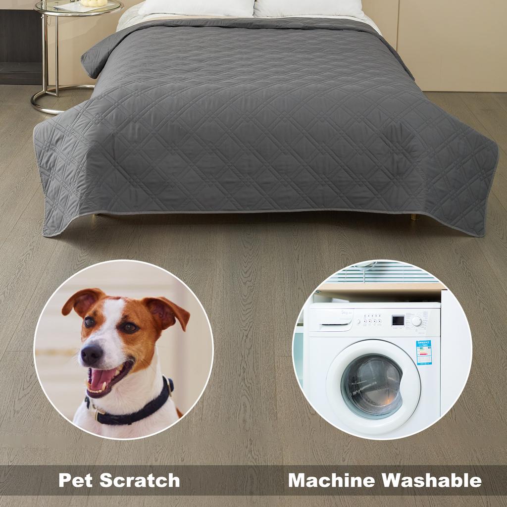Waterproof Dog Bed Cover with Back Silicone Rubber Washable Pet Blanket Cover Anti-Slip Dog Couch Waterproof Protector