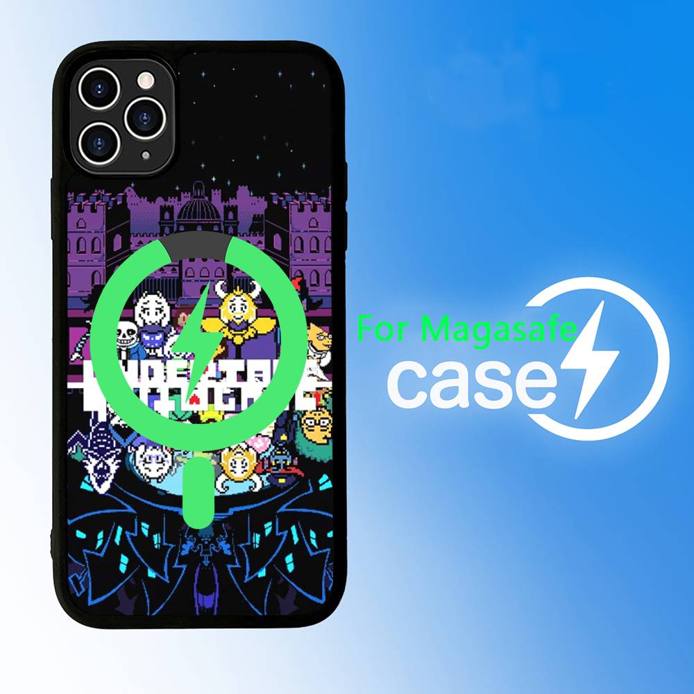 D-Deltarune Ralsei For Magsafe Magnetic Phone Case Wireless PC+TPU For iPhone 11 12 13 14 15 16 17 Pro Max Plus